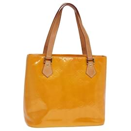 Louis Vuitton-LOUIS VUITTON Monograma Vernis Houston Bolsa de mão Jaune M91121 Autenticação de LV 78215-Amarelo