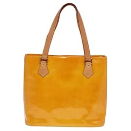 Louis Vuitton-LOUIS VUITTON Monograma Vernis Houston Bolsa de mão Jaune M91121 Autenticação de LV 78215-Amarelo