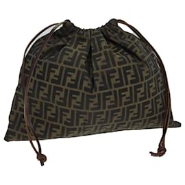 Fendi-Sac à bandoulière en toile Zucca FENDI marron noir Auth fm3526-Marron,Noir