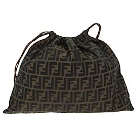 Fendi-Sac à bandoulière en toile Zucca FENDI marron noir Auth fm3526-Marron,Noir