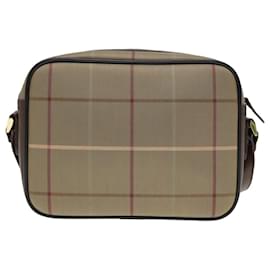 Autre Marque-Burberrys Nova Check Shoulder Bag Canvas Beige Auth 79685-Beige
