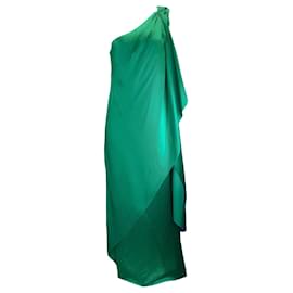 Prabal Gurung-Prabal Gurung Emerald One Shoulder Silk Gown-Green