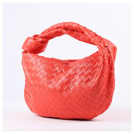 Bottega Veneta-BOTTEGA VENETA Nappa Intrecciato Teen Jodie Handbag in Sunburst-Red