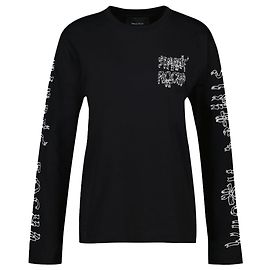 T-shirt a maniche lunghe con nastro - Simone Rocha - Cotone - Nero Nero