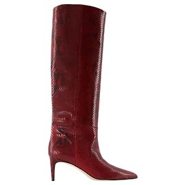 Botas Stiletto 60 - Paris Texas - Cuero - Burdeos Roja Burdeos