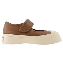 Mary Jane Sneakers - Marni - Leder - Braun Braun
