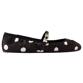 Dolce & Gabbana Bailarinas - Dolce&Gabbana - Algodón - Negro/Blanco Negro