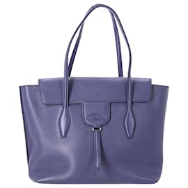 Tod's-Tod's Medium Joy Shopper Tote Bag in Blue Leather-Blue,Navy blue