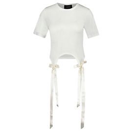 Camiseta fácil com laço - Simone Rocha - Algodão - Branco Branco