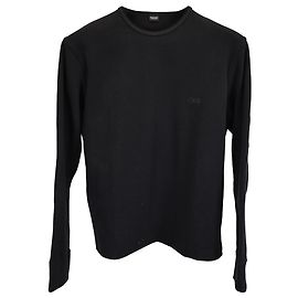 Balenciaga Langarm-T-Shirt aus schwarzer Baumwolle Schwarz