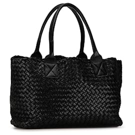 Bottega Veneta-Bottega Veneta Cabat Tote Intrecciato Noir Petit-Noir