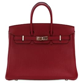 Hermès-Hermès Red Togo Birkin Retourne 25-Red,Dark red