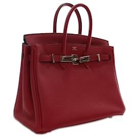 Hermès-Hermès Red Togo Birkin Retourne 25-Red,Dark red