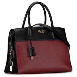 Prada-Prada Red Saffiano Lux Esplanade Tote-Red