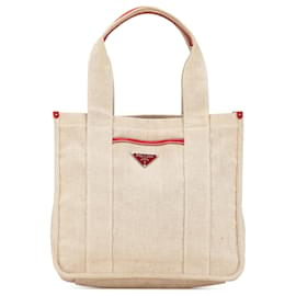 Prada-Tote en toile marron Prada-Marron,Beige