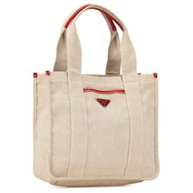 Prada-Tote en toile marron Prada-Marron,Beige