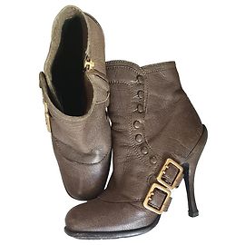 Dior Leather Ankle Boots 12 cm Heel Other