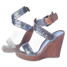 Wedges de couro marrom STUART WEITZMAN Marrom