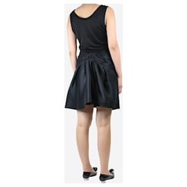 Christian Dior-Black sleeveless gathered silk mini dress - size UK 12-Black