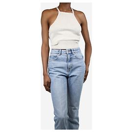 Cult Gaia Creme Strick-Crop-Top - Größe XS Roh