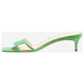 By Far Green suede kitten-heel sandals - size EU 39 Green