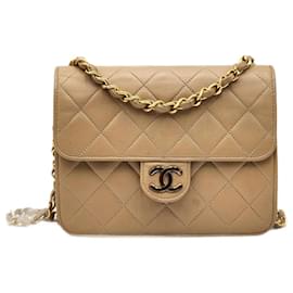 Chanel-Bolsa mini flap clássica atemporal Chanel-Bege