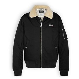 Schott B18 Army Type CWU Intermediate Flyer's Man Sherpa Bomber Jacket Black