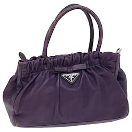 Prada-PRADA Hand Bag Leather Purple Auth 79217-Purple