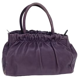 Prada-PRADA Hand Bag Leather Purple Auth 79217-Purple