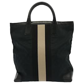 Gucci-Borsa a mano GG Canvas Gucci bianca e nera 002 1093 Auth yk13186-Nero,Bianco