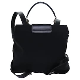 Bulgari-Sac à dos BVLGARI en nylon noir Auth bs15503-Noir