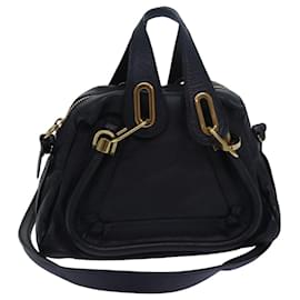 Chloé-Chloe Mini Paraty Hand Bag Leather 2way Black 02 15 50 65 Auth ki4561-Black