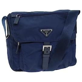 Prada-PRADA Schultertasche Nylon Blau Auth 77835-Blau