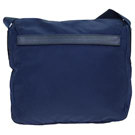 Prada-Sac à épaule PRADA en nylon bleu Auth 77835-Bleu