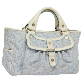 Céline-CELINE C Macadam Canvas Hand Bag Light Blue Auth mr302-Light blue