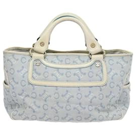 Céline-CELINE C Macadam Canvas Hand Bag Light Blue Auth mr302-Light blue