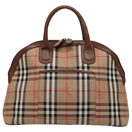 Autre Marque-Sac à main en toile Burberrys Nova Check 2 voies beige Auth 79193-Beige