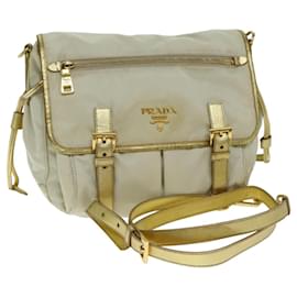 Prada-Sac à épaule PRADA en nylon beige Auth fm3522-Beige