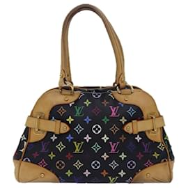 Louis Vuitton-LOUIS VUITTON Borsa a Mano Claudia Monogram Multicolore Nera M40194 LV Auth 79257-Nero