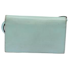 Gucci-GUCCI Shoulder Wallet Leather Light Blue 369664 Auth mr248-Light blue