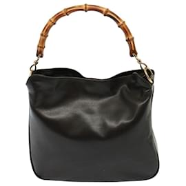 Gucci-Sac à main en cuir GUCCI Bamboo 2 voies marron 001 1638 Auth 78793-Marron