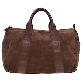 Autre Marque-BOTTEGA VENETA Hand Bag Suede Brown Auth bs15474-Brown