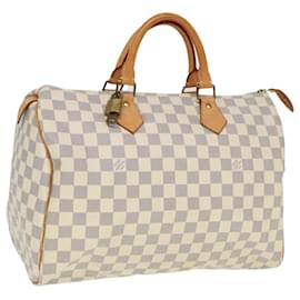 Louis Vuitton-LOUIS VUITTON Borsa a Mano Speedy 35 Damier Azur N41535 LV Auth 79273-Altro