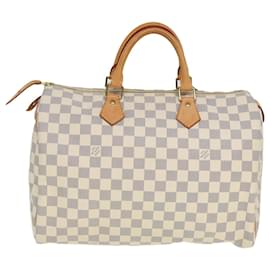 Louis Vuitton-LOUIS VUITTON Borsa a Mano Speedy 35 Damier Azur N41535 LV Auth 79273-Altro