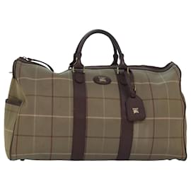 Autre Marque-Burberrys Nova Check Boston Bag Canvas Beige Auth bs15037-Beige