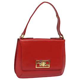 Fendi-Sac à main FENDI en cuir rouge Auth 79213-Rouge