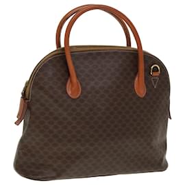 Céline-CELINE Macadam Canvas Hand Bag PVC Brown Auth yk13182-Brown