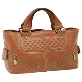 Céline-Sac à main en cuir marron Auth 77738-Marron