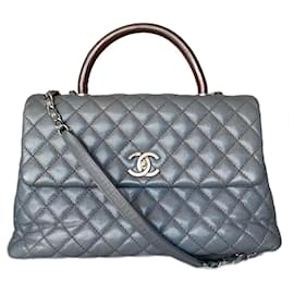 Chanel-Bolsa de aba grande Coco Handle-Cinza