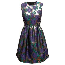 Copper & Multicolor MSGM Floral Jacquard Sleeveless Dress Size US 40 Purple